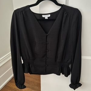 Topshop peplum black blouse